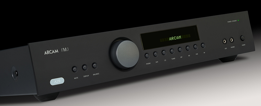 Arcam FMJ A29: High-Quality Integrated Stereo Amplifier. Revolutionary Class G Design delivers 80 wpc rms per channel into 8 ohms. Muscle and Finesse. DUE AUGUST 2015