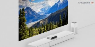 May chieu Xiaomi Mi Laser TV chuan